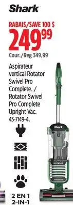 Canadian Tire Shark Rotator Swivel Pro Complete Upright Vac offer