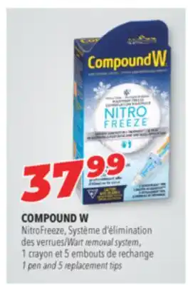 Familiprix COMPOUND W, NitroFreeze, Wart removal system, 1 pen and 5 replacement tips offer