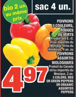 Super C POIVRONS 3 COULEURS, ROUGES OU VERTS | 3 COLORS, RED OR GREEN PEPPERS offer