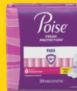 Familiprix Poise long length maximum absorbency pads 39un offer