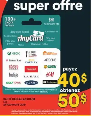 Super C CARTE CADEAU ANYCARD | ANYCARD GIFT CARD offer