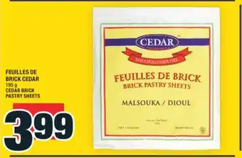 Super C FEUILLES DE BRICK CEDAR | CEDAR BRICK PASTRY SHEETS offer