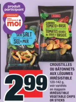 Super C CROUSTILLES OU BÂTONNETS AUX LÉGUMES IRRÉSISTIBLE | IRRÉSISTIBLE VEGETABLE CHIPS OR STICKS offer