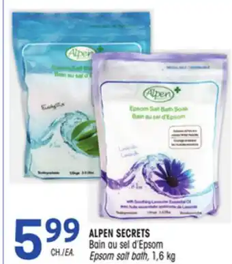 Uniprix ALPEN SECRETS Bain au sel d'Epsom/Epsom salt bath offer