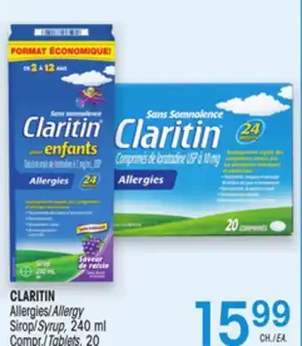 Uniprix CLARITIN Allergies/Allergy Sirop/Syrup, Compr./Tablets offer