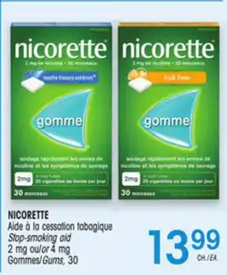 Uniprix NICORETTE Aide à la cessation tabagique/Stop-smoking aid 2 mg ou/or 4 mg Gommes/Gums offer