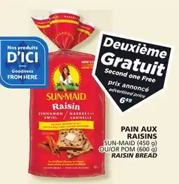 Marches Tradition SUN-MAID (450 g) OR POM (600 g) RAISIN BREAD offer