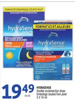 Uniprix HYDRASENSE Gouttes oculaires/Eye drops Emballage double/Twin pack offer