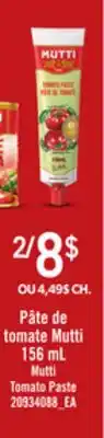 Provigo PÂTE DE TOMATE MUTTI, 156 ML offer