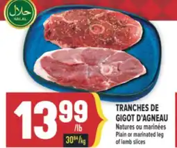 Marché Adonis TRANCHES DE GIGOT D'AGNEAU Natures ou marinées | Plain or marinated leg of lamb slices offer