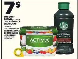 Provigo YOGOURT ACTIVIA 12X100 G OU CAFÉ GLACÉ STARBUCKS, 1,18-1,42 L offer