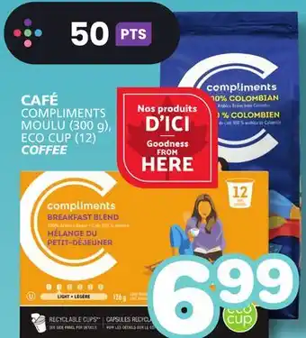 Marches Tradition CAFÉ COMPLIMENTS MOULU (300 g), ECO CUP (12) COFFEE offer