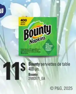 Provigo BOUNTY SERVIETTES DE TABLE 400 UN offer