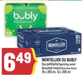 Marché Adonis MONTELLIER OU BUBLY EAU PÉTILLANTE | SPARKLING WATER offer