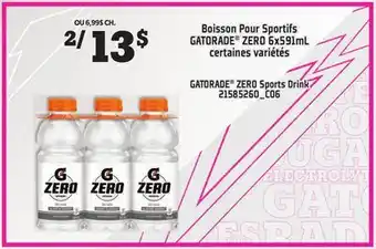 Provigo BOISSON POUR SPORTIFS GATORADE ZERO, 6X591ML offer