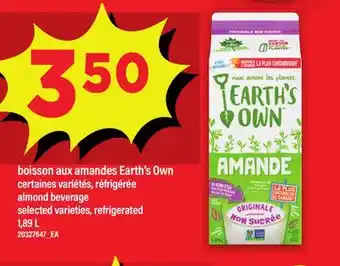 Maxi BOISSON AUX AMANDES EARTH'S OWN, 1,89 L offer