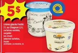 Maxi crème glacée Festin, 2L ou Chagnon, 1,5 L surgelée ice cream offer