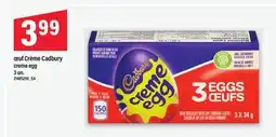 Maxi ŒUF CRÈME CADBURY CREME EGG 3 UN offer