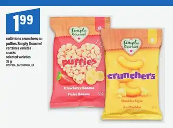 Maxi COLLATIONS CRUNCHERS OU PUFFIES SIMPLY GOURMET, 32 g offer