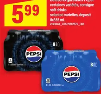 Maxi BOISSONS GAZEUSES PEPSI, 8x355 mL offer