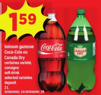 Maxi BOISSON GAZEUSE COCA-COLA OU CANADA DRY, 2 L offer