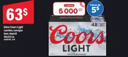 Maxi BIÈRE COORS LIGHT, 48x355 ML offer