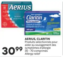 Brunet AERIUS, CLARITIN Produits sélectionnés pour aider au soulagement des symptômes d'allergie offer