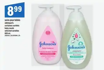 Maxi SOINS POUR BÉBÉS JOHNSON'S, 800 ML │ BABY NEEDS offer