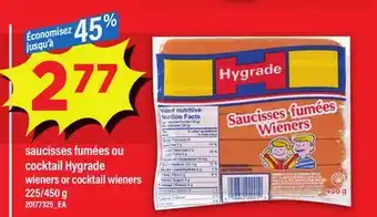 Maxi SAUCISSES FUMÉES OU COCKTAIL HYGRADE, 225/450 g offer