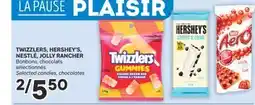 Brunet TWIZZLERS, HERSHEY'S, NESTLÉ, JOLLY RANCHER Bonbons, chocolats sélectionnés offer