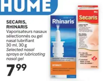 Brunet SECARIS, RHINARIS Vaporisateurs nasaux sélectionnés ou gel nasal lubrifiant offer