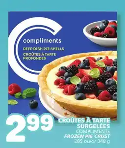 Marché Bonichoix COMPLIMENTS FROZEN PIE CRUST offer