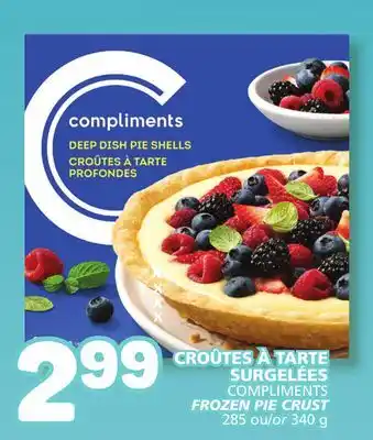 Marché Bonichoix COMPLIMENTS FROZEN PIE CRUST offer