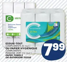 Marché Bonichoix COMPLIMENTS PAPER TOWELS OR BATHROOM TISSUE offer