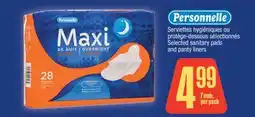 Jean Coutu Personnelle Selected sanitary pads and panty liners offer