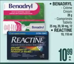 Jean Coutu BENADRYL, Cream REACTINE Tablets offer