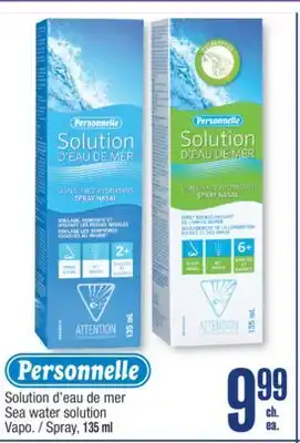 Jean Coutu PERSONNELLE Sea water solution Spray offer