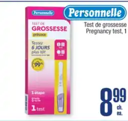 Jean Coutu PERSONNELLE Pregnancy test offer