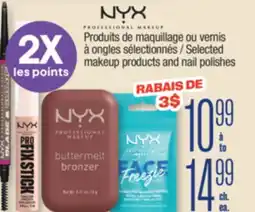 Jean Coutu NYX Selected makeup products and nail polishes offer