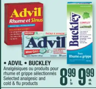 Jean Coutu ADVIL,BUCKLEY Selected analgesic and cold & flu products offer