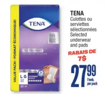 Jean Coutu TENA Selected underwear and pads offer