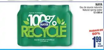 Jean Coutu NAYA Natural spring water offer