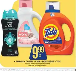 Jean Coutu • BOUNCE • DOWNY • GAIN • IVORY NEIGE • TIDE Selected laundry products offer