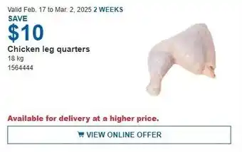 Costco Chicken leg quarters offer