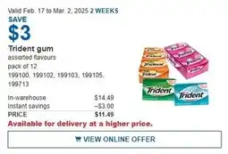 Costco Trident gum offer