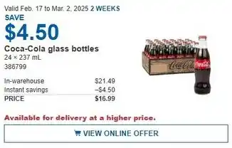 Costco Coca-Cola glass bottles offer