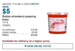 Costco Bobba strawberry popping boba offer