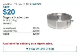 Costco Sagetra brazier pan offer