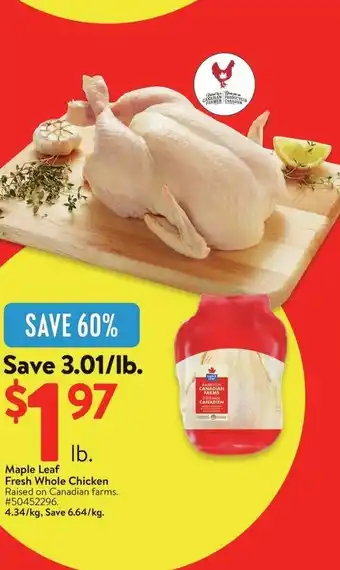 Walmart Maple Leaf Fresh Whole Chicken offer