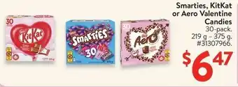 Walmart Smarties, KitKat or Aero Valentine Candies offer